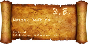 Watzek Beáta névjegykártya