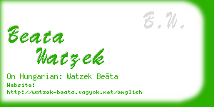 beata watzek business card